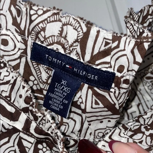 Tommy Hilfiger Brown Geometric Print Blouse - Picture 2 of 9